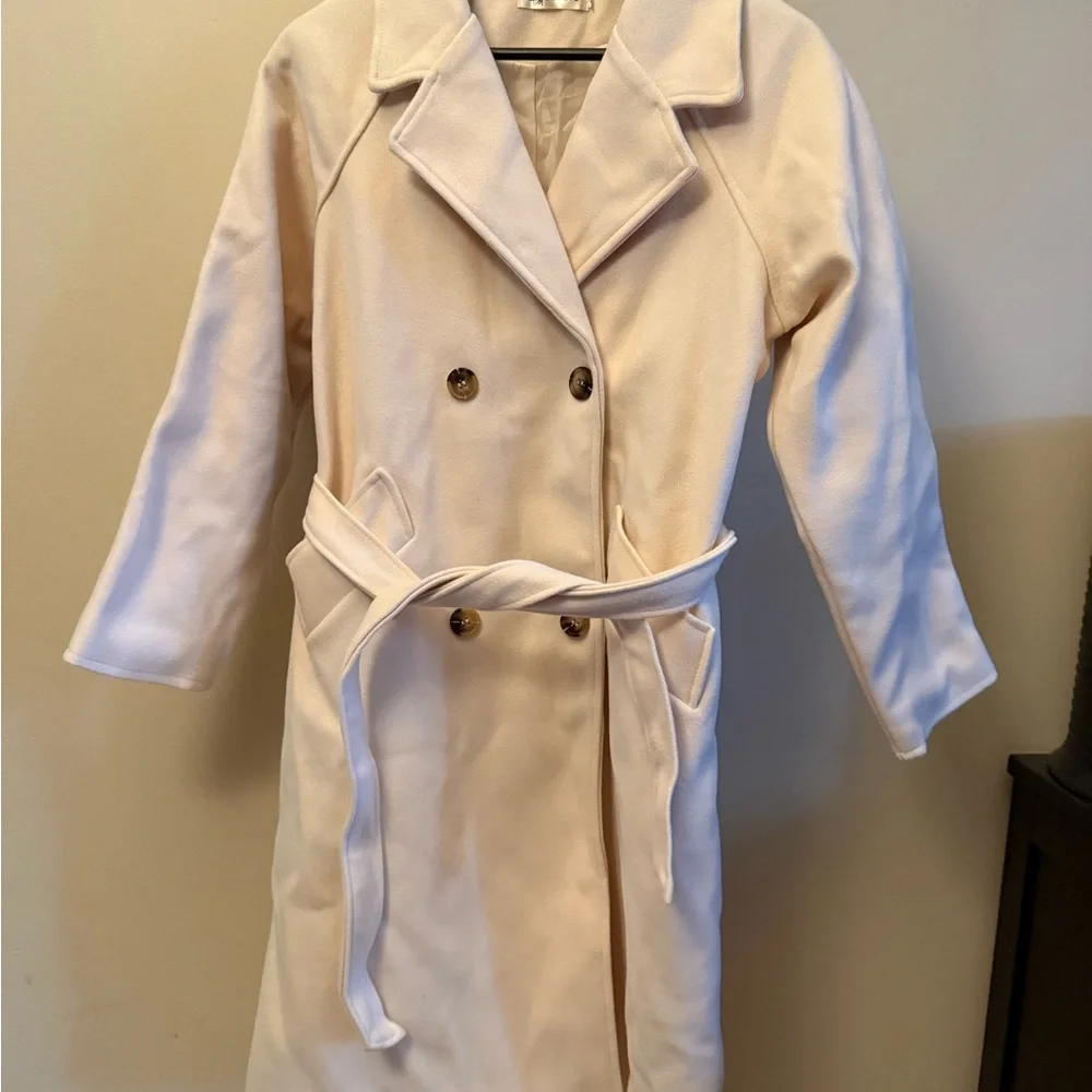 Jiepotu Cream Pea Coat - Picture 5 of 6